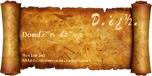 Domán Éva névjegykártya